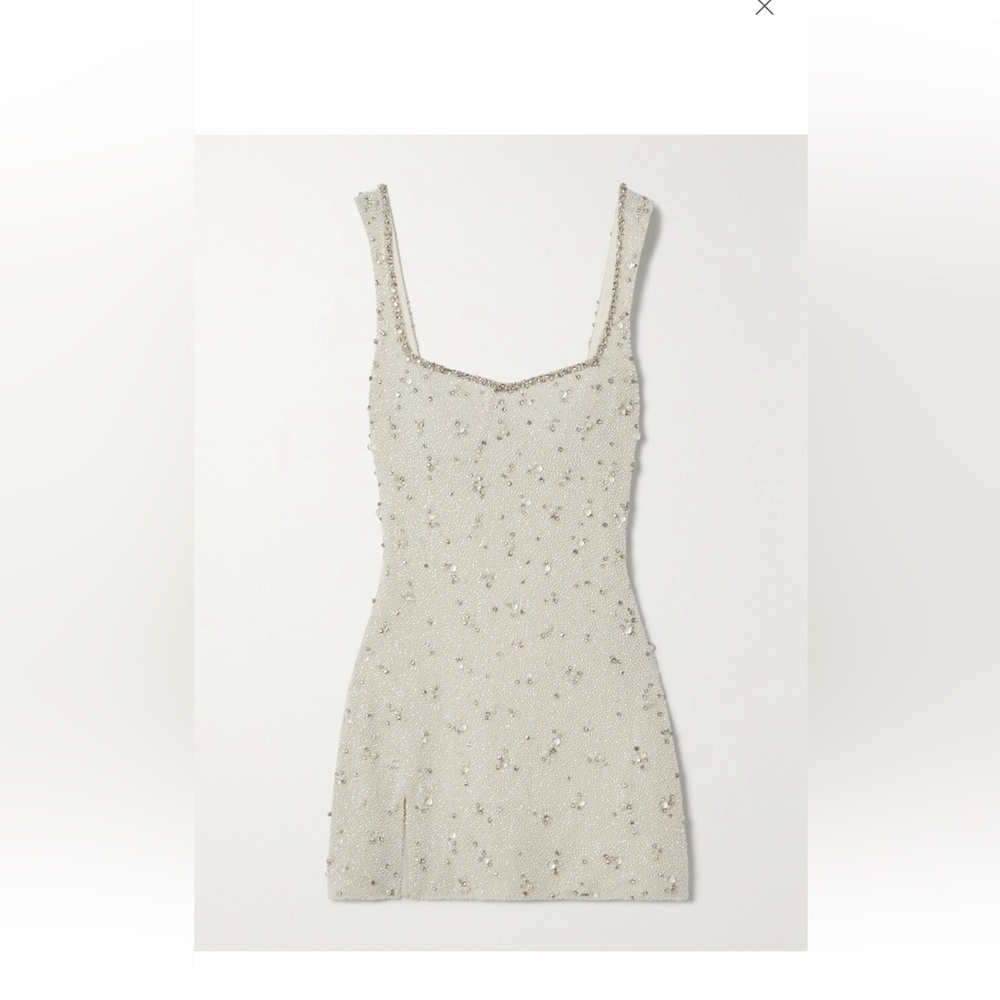 Clio Peppiatt Embellished Stretch-tulle Mini Dress